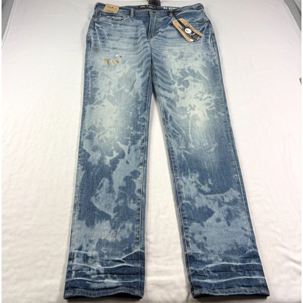 PRPS Jeans Mens 36x34 Blue Slim Tapered Stretch Denim Distressed Grunge NEW